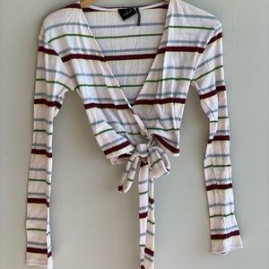 Urban Outfitters Striped Wrap Shirt